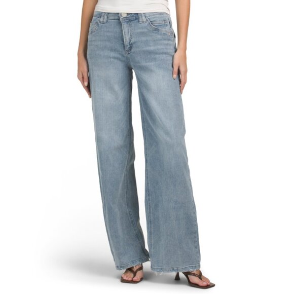 DEMOCRACY light blue Ab Technology High Rise Wide Leg Jeans - Picture 1 of 2